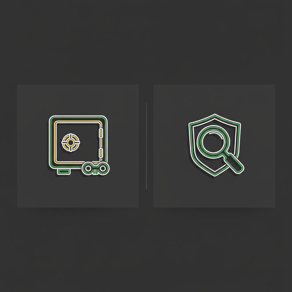 Minimalist 2D vector showing two side by side account icons representing custodial ownership and supervised oversight for a guide on how to start investing as a teenager