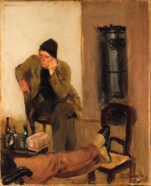 Charles Lundh in conversation with Christian Krohg 1883