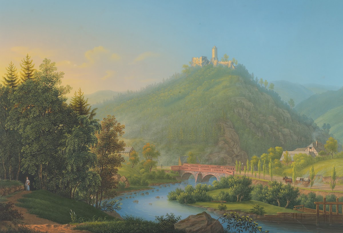 View of Kynsburg over the Weistritz River Valley in Silesia late 18th19th centur