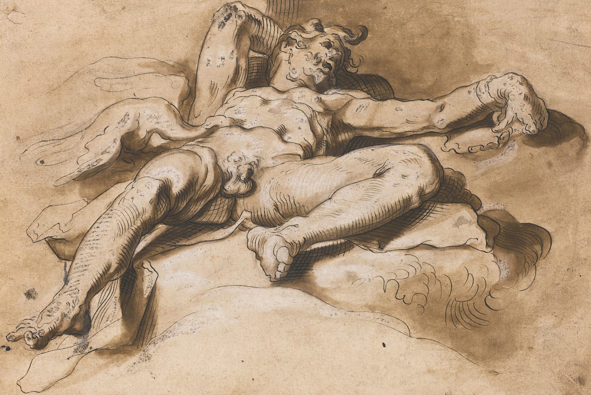 Prometheus Chained The Griffon Vulture Tearing At His Liver