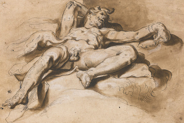 Prometheus Chained The Griffon Vulture Tearing At His Liver