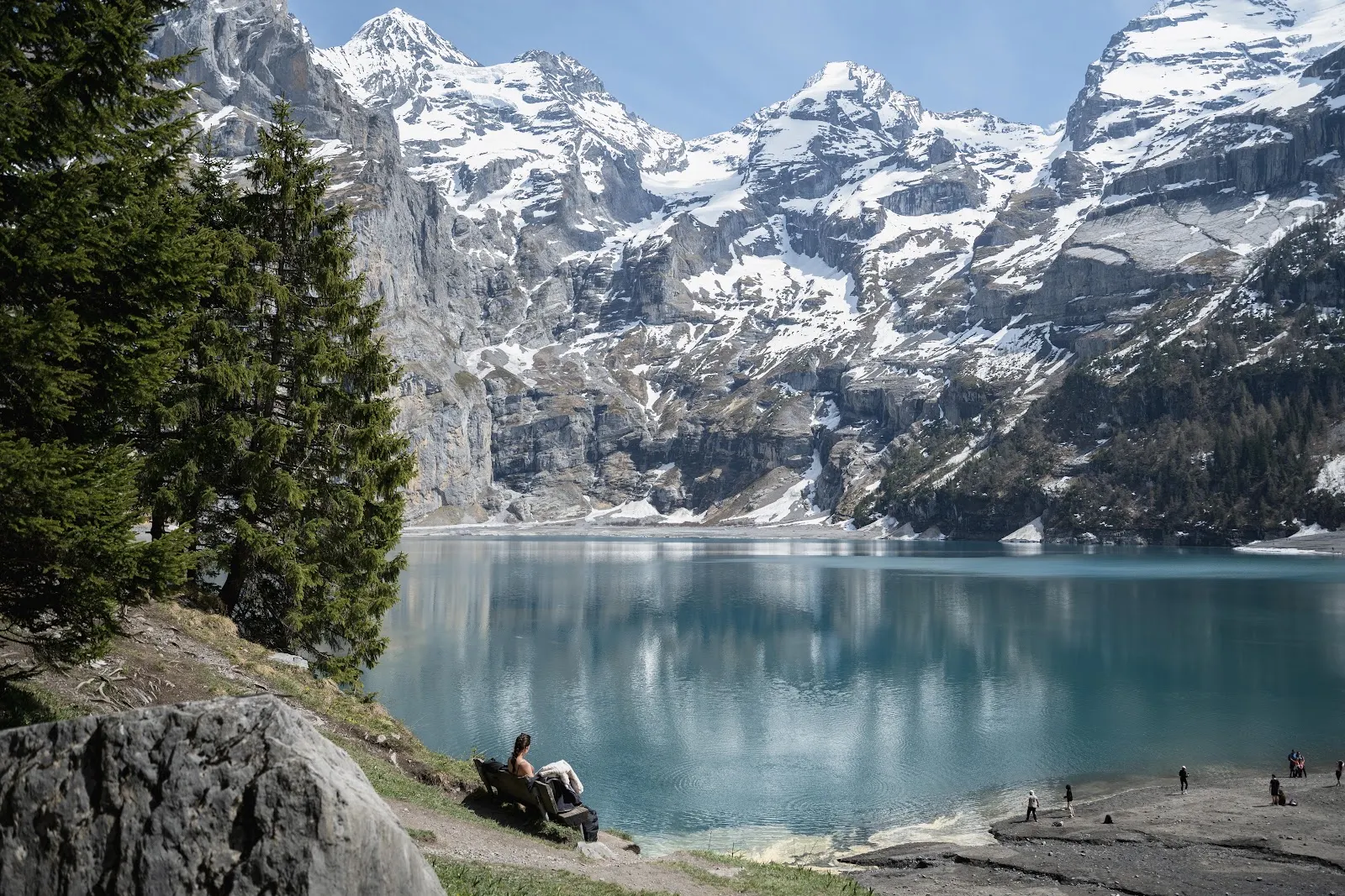 Oeschinen Lake In Switzerland - Landscape Photography 5K Wallpaper (6048x4032)