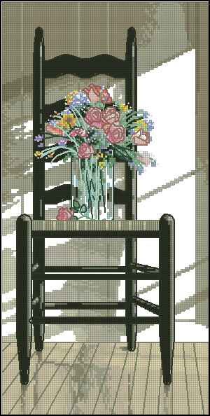 CMP 171167 Chair With Flowers