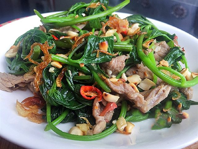 Gỏi Rau Lang Thịt Bò Thơm Ngon