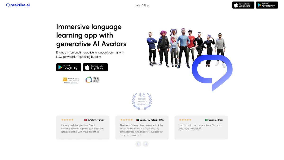 Captura de ChatGPT English Praktika App