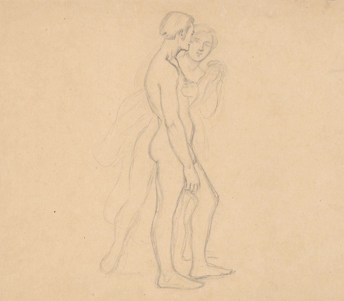 Sketches of two nude males 1842