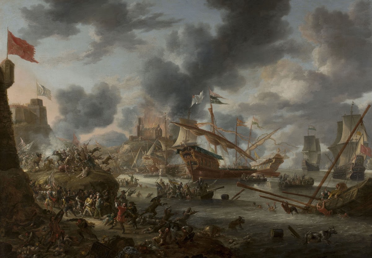 Sea battle between Christians and the Turks 1657