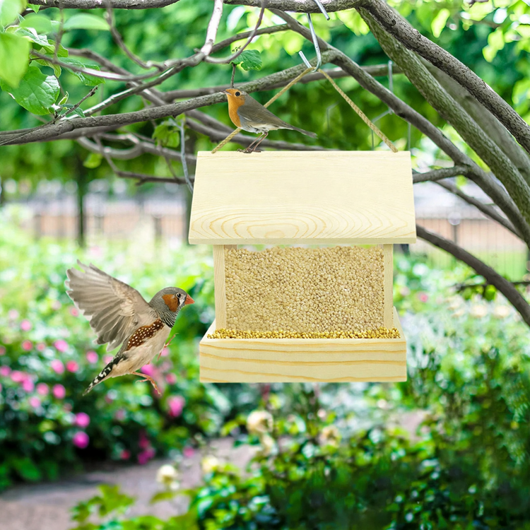 Automatic Wooden Bird Feeder