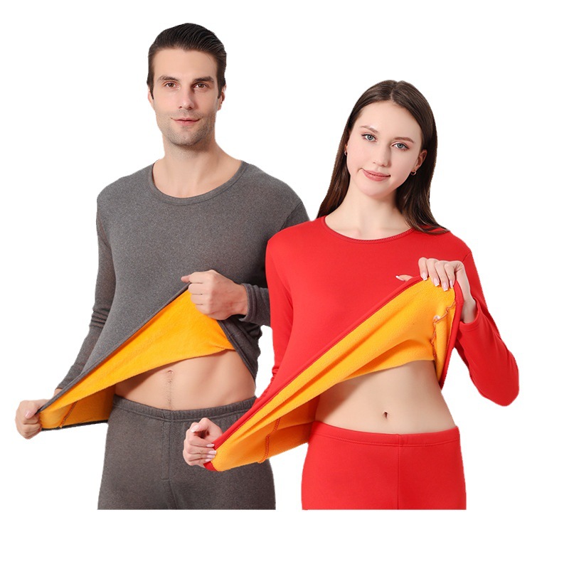 Thermal set for couples, insulated, round neck