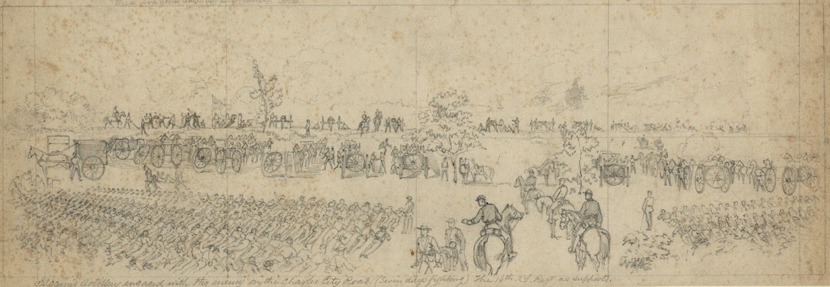 Slocums Artillery engaged with the enemy on the Charles City Road Seven days fig