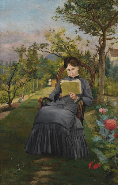 Thérèse lisant dans le parc de Méric 1867