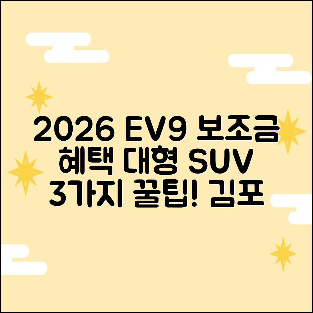 2026 김포 EV9 보조금: 대형차 혜택 3가지!