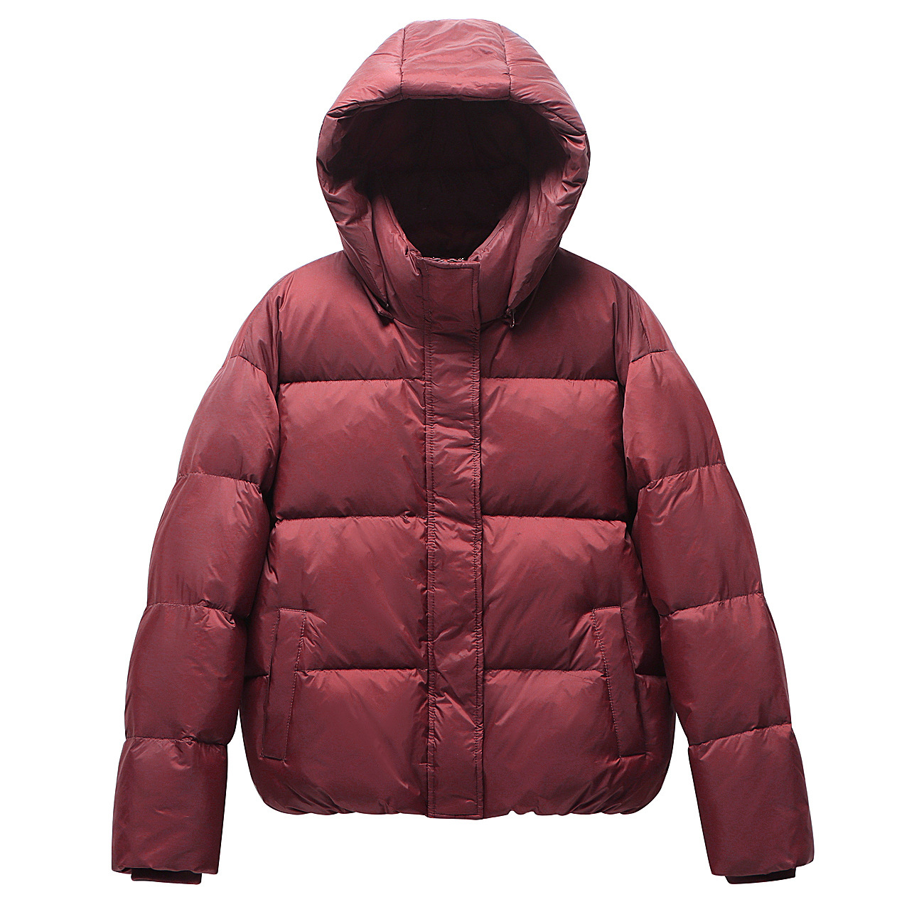 Short down jacket for women, white duck down lining