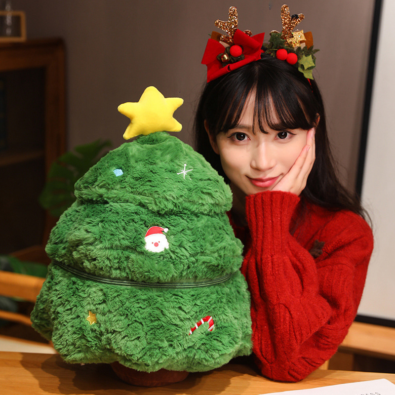 Festive plush figure as decoration and cushion