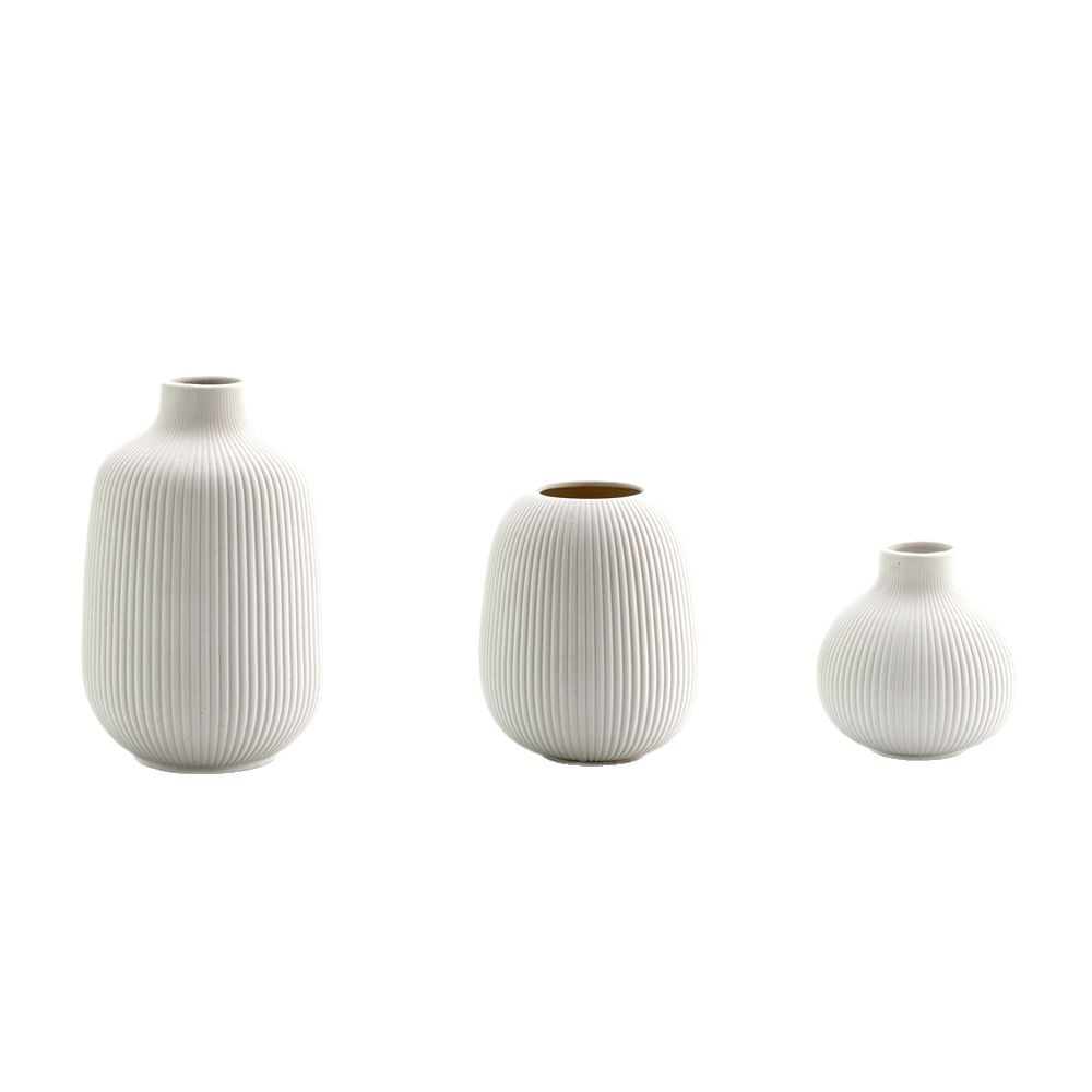 Keramikblumenvase, Landhausstil, Webstruktur
