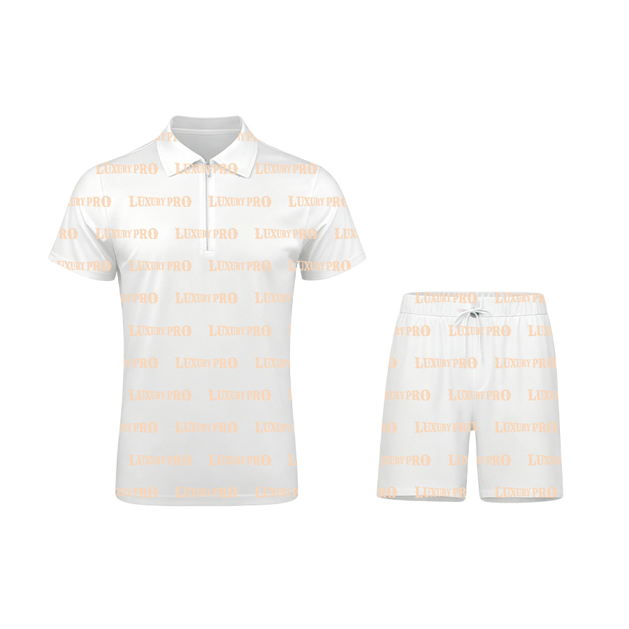 AOP Universal Zip Up Short Sleeve Polo + Shorts Set