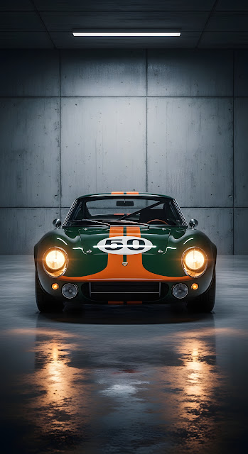 Vintage Green Race Car in Concrete Bunker - Free mobile Wallpaper