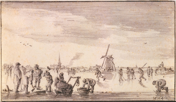 Winter Landscape with Skaters and Fishermen 1647