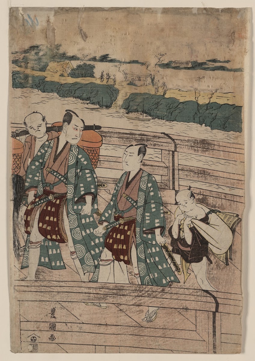 Azumabashi o wataru ichikawa omezō to sawamura gennosuke 1804