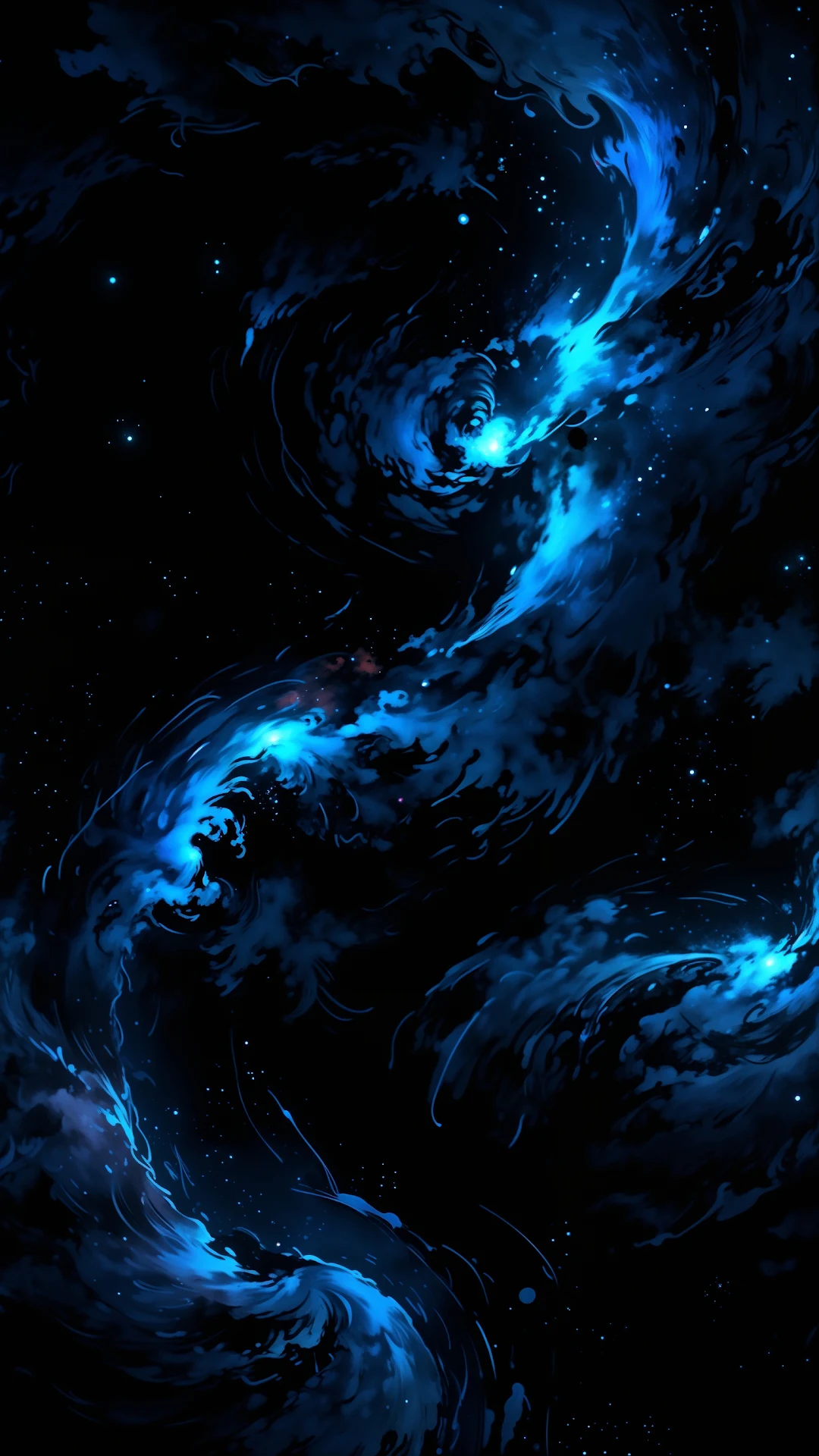 Swirling Blue Nebula in Deep Space - Free 4K mobile Wallpaper