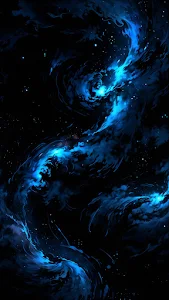 Swirling Blue Nebula in Deep Space