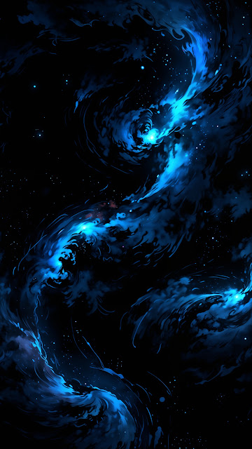 Swirling Blue Nebula in Deep Space - Free mobile Wallpaper