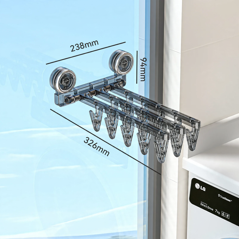 Suction Cup Laundry Rack, Folding, Model YM.7002