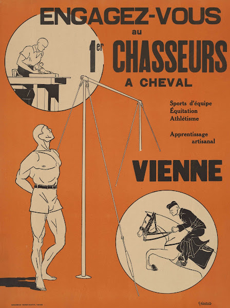 Affiche de recrutement de lArmée de Vichy  1er régiment de chasseurs à cheval 19