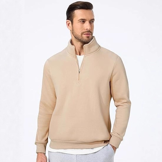 Men's sweatshirt with stand-up collar and zipper