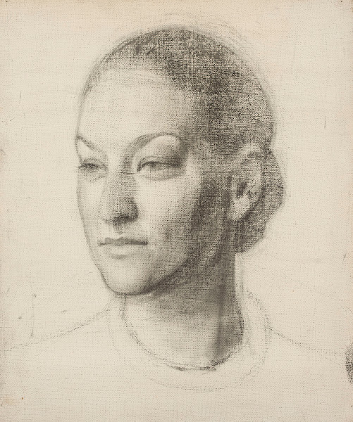 Sketch of a womans head for the portrait of Hanna Rembertowicz Szymborska 1930