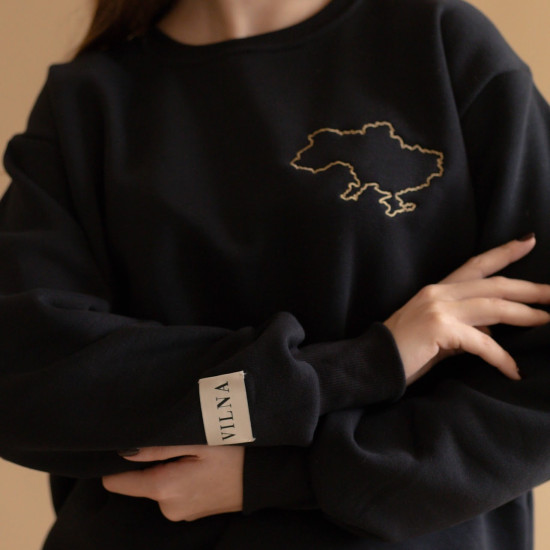 Свитшот женский Twins утепленный с вышивкой черный L