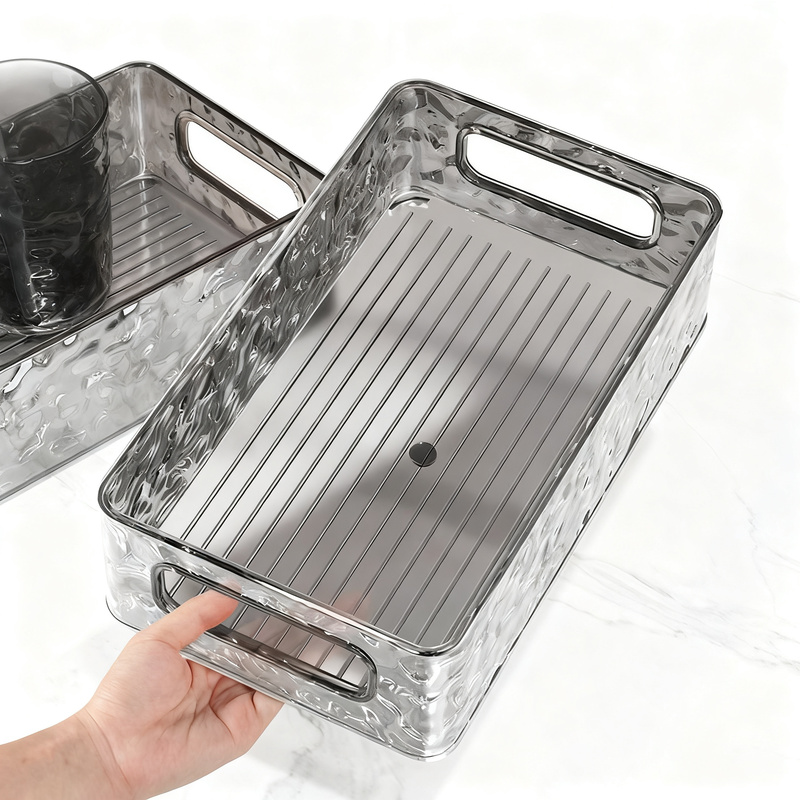 Transparente Kunststoff-Aufbewahrungsbox mit Eismuster
