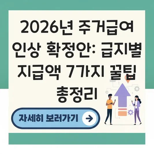 2026년 주거급여 인상 확정안: 급지별 기준임대료 및 가구원수별 실제 지급 금액 완벽 정리 대표 이미지
