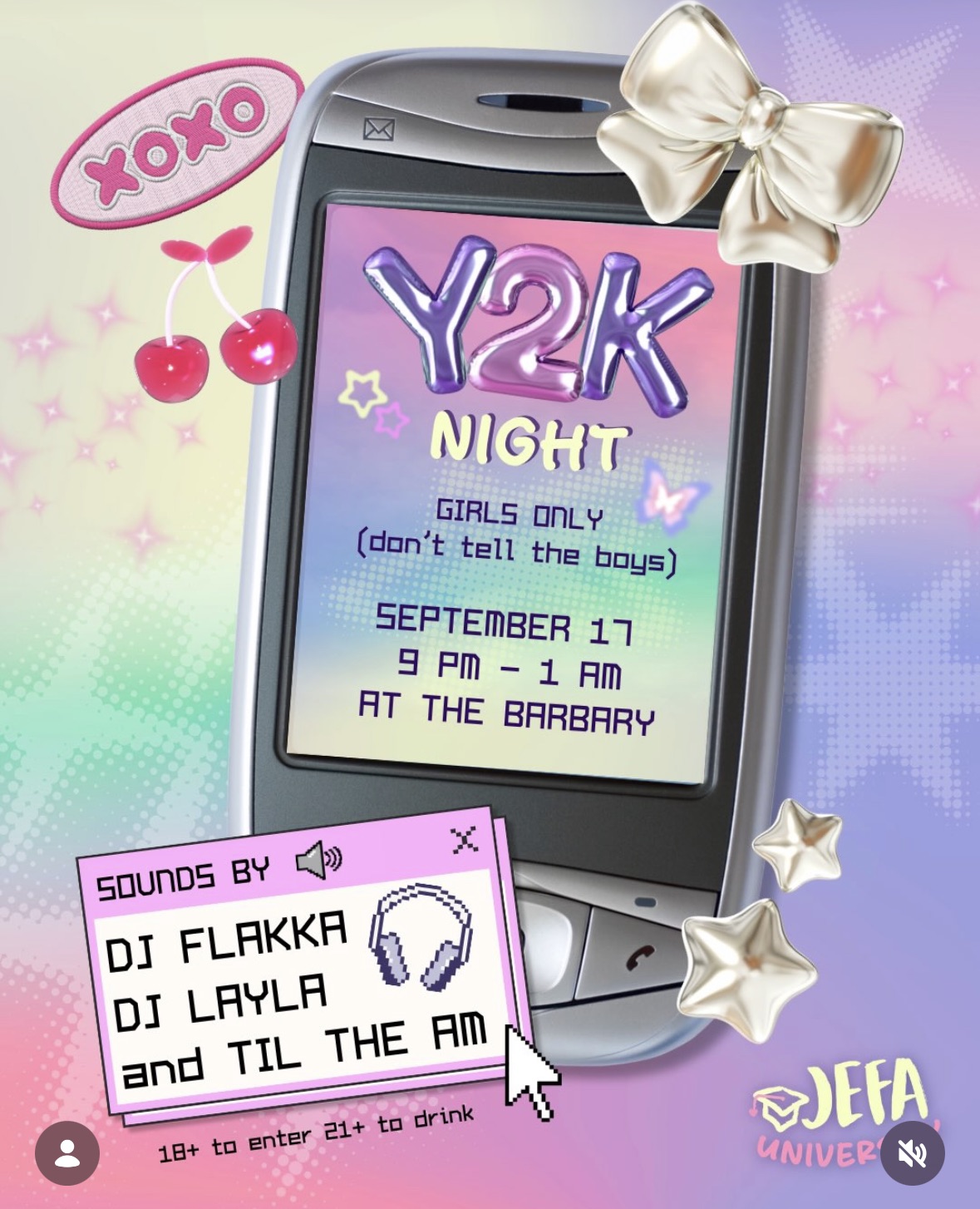 Flyer for Y2K Night