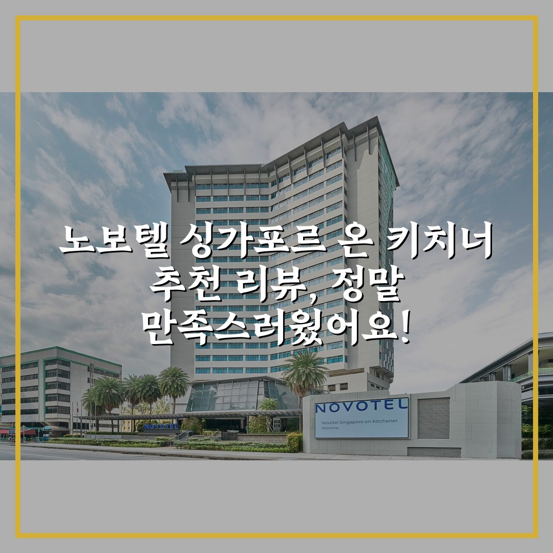 노보텔 싱가포르 온 키치너 추천 리뷰, 정말 만족스러웠어요!