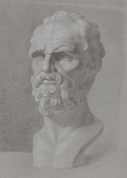 Studie van een gebeeldhouwd hoofd 1826