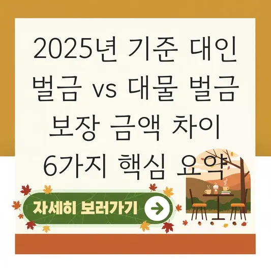 대인 벌금 vs 대물 벌금 보장 금액 차이 대표 이미지