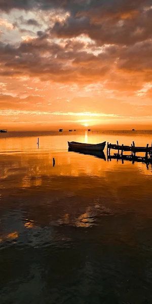 Nature, Landscape, Sunset, Pier, Silhouette 4K Wallpaper Background