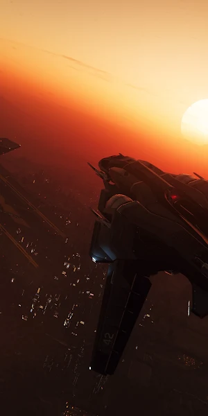 Spaceships, Sci-Fi, Sunset, Futuristic 4K Wallpaper Background