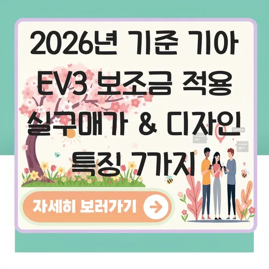 기아 EV3 보조금 적용 실구매가 및 디자인 특징 대표 이미지