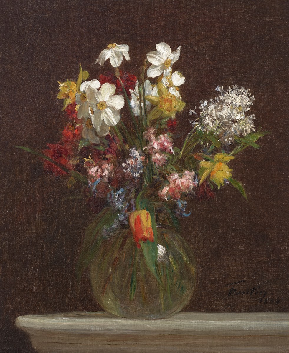 Narcisses blancs jacinthes et tulipes 1864