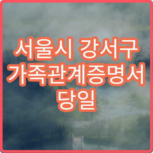 서울시 강서구 가족관계증명서 당일 발급 무인민원발급기 이용 방법 안내