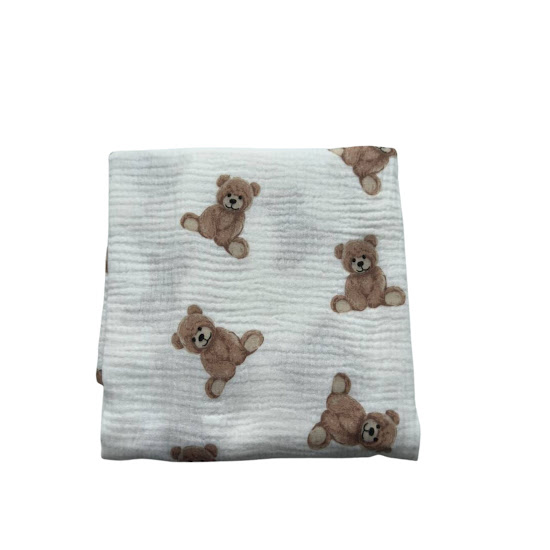 Пеленка Twins муслиновая 130х100 2-слойная Teddy Bears