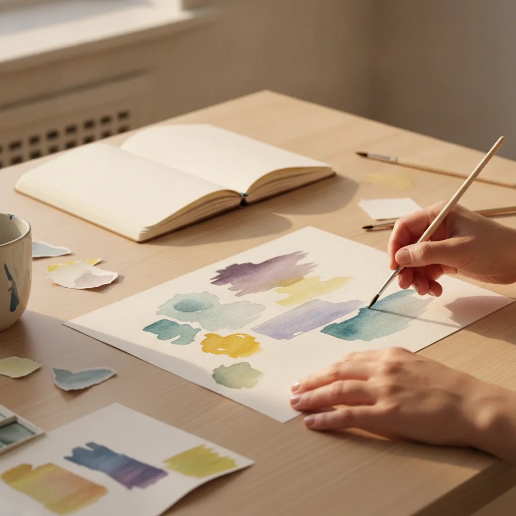 Expressive art therapy benefits for beginners shown through abstract art making when words feel hard to access