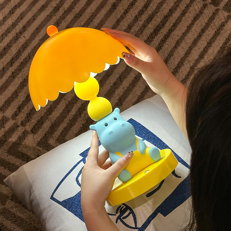 Hippopotamus Table Lamp, Plastic, American Style