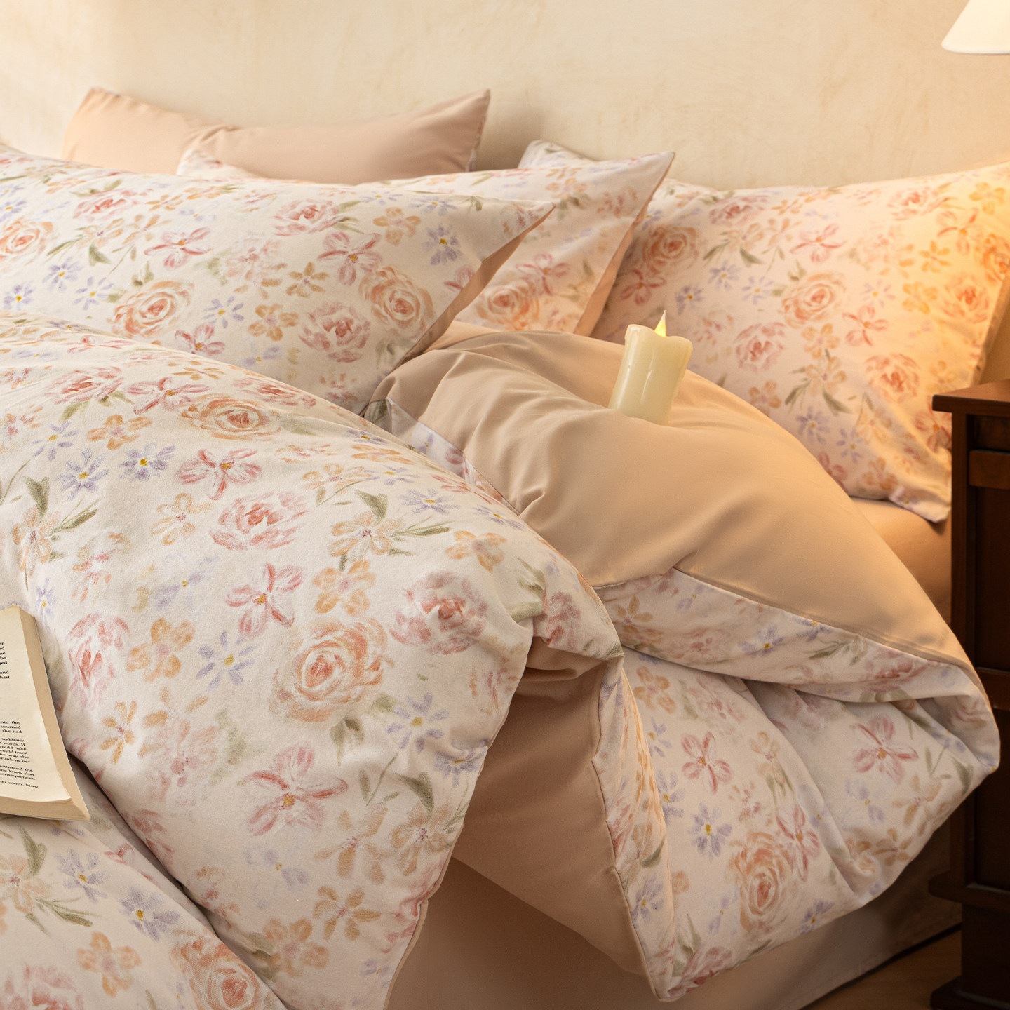Brushed Cotton Bedding Set, Vintage Style