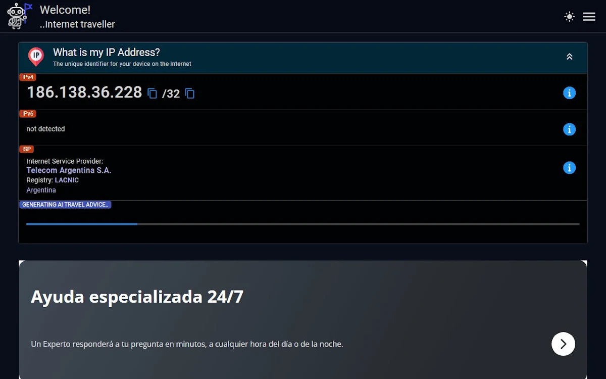 Captura de MyIP AI