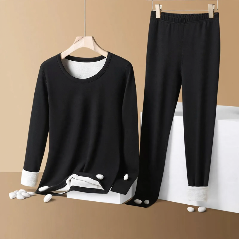 Thermal underwear set for couples, double-sided padded