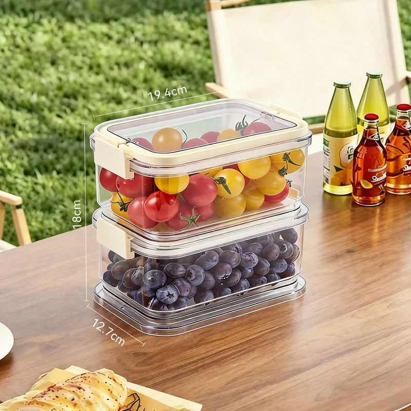Frischhaltebox mit Kühlelement und Abtropfplatte