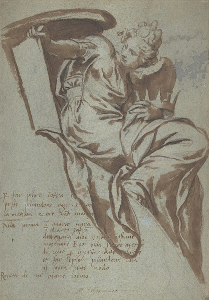 Winged Female Figure Holding a Tablet and a Crown 15241606